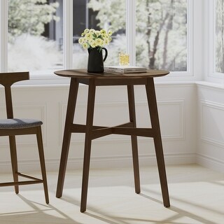 Bar Height Kitchen Table, Wood Counter Height Round Dining Table, 35.4 ...